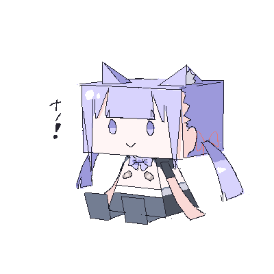 1girl :&gt; animal_ears arms_at_sides bandaid bandaids_on_nipples black_skirt black_sleeves black_thighhighs blunt_bangs bow bowtie cat_ears closed_mouth full_body hair_ribbon lokulo-chan_(lokulo_no_mawashimono) lokulo_no_mawashimono long_hair looking_ahead low_twintails lowres original paper_cutout pasties purple_bow purple_bowtie purple_eyes purple_hair red_ribbon ribbon short_sleeves shrug_(clothing) simple_background sitting skirt smile solid_oval_eyes solo thighhighs topless_female translation_request twintails