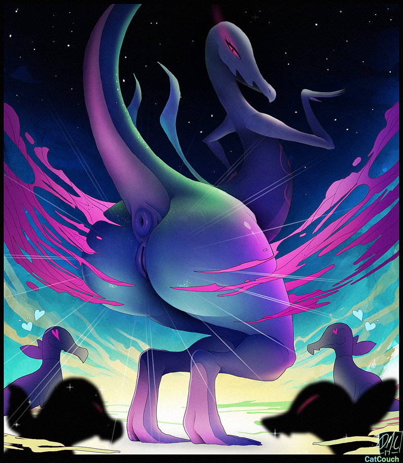 1girl 4boys anus arm_up artist_name ass black_eyes catcouch cleft_of_venus cloud colored_sclera feet from_behind full_body furry gen_7_pokemon glowing glowing_eyes heart heart-shaped_pupils huge_ass looking_at_viewer looking_back multiple_boys night night_sky nintendo outdoors pink_sclera pokemon pokemon_(creature) pokemon_sm pussy salandit salazzle shiny_skin signature sitting sky smile smoke standing star_(sky) starry_sky symbol-shaped_pupils tail uncensored watermark