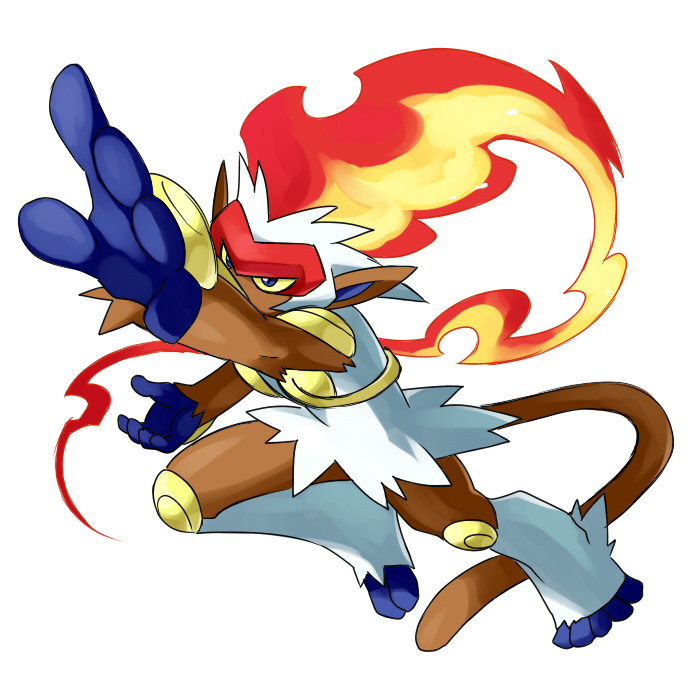 fire gen_4_pokemon good_frog infernape monkey nintendo no_humans pokemon pokemon_(creature) simple_background