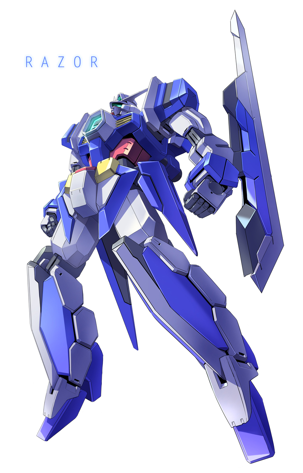 10s character_name gundam gundam_age gundam_age-1_razor highres mecha no_humans robot simple_background solo taedu white_background