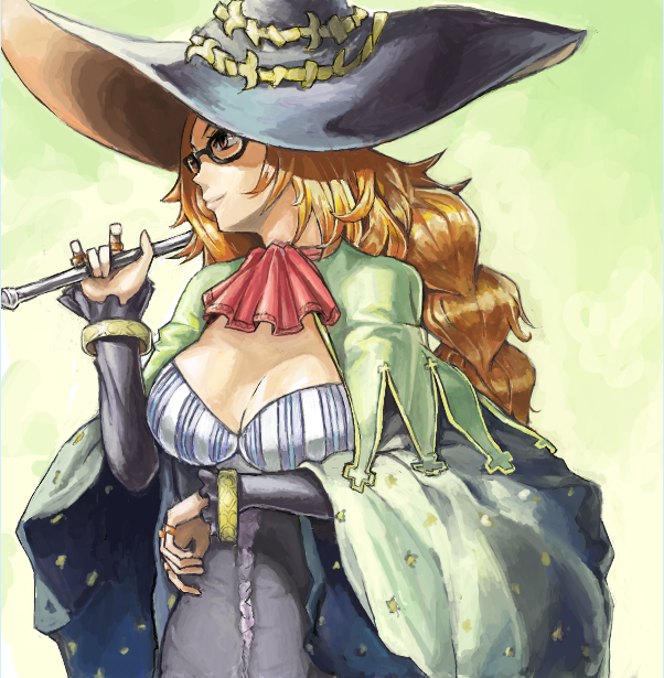 blonde_hair glasses grand_knights_history hat korosuke1 long_hair muse_cromwell solo witch_hat