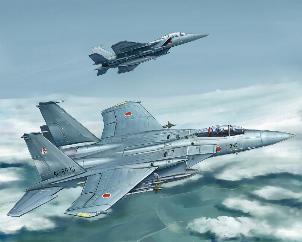 1other air-to-air_missile aircraft airplane cloud cloudy_sky f-15_eagle fighter_jet flying japan_air_self-defense_force japan_self-defense_force kcme military military_vehicle original pilot roundel sky vehicle_focus