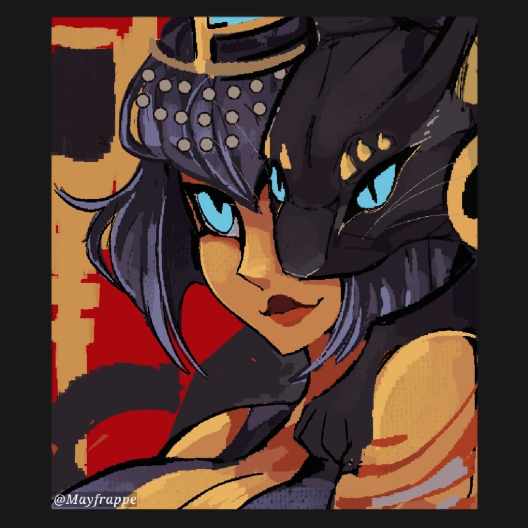 black_hair blue_eyes breasts cleavage eliza_(skullgirls) large_breasts mayfrappe skullgirls