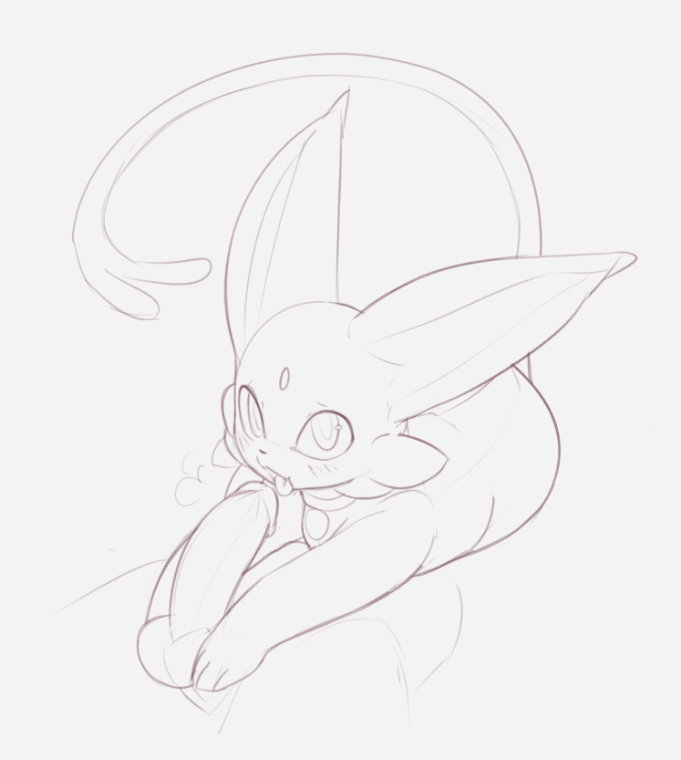 1boy animal_collar animal_focus animal_sexualization bestiality breath collar erection espeon fellatio forehead_jewel gen_2_pokemon grey_background greyscale kekitopu looking_at_viewer lying monochrome nintendo on_stomach open_mouth oral penis pokemon pokemon_(creature) simple_background sketch solo_focus testicles tongue tongue_out