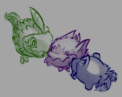 beak bowmon claws closed_eyes digimon digimon_(creature) digimon_liberator dorimon fluffymon happy smile tail