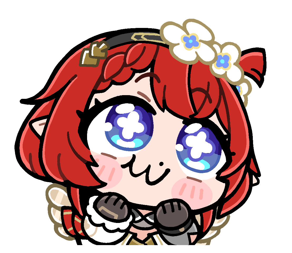 1girl :3 angel_wings bkub black_gloves black_hairband blue_eyes blush_stickers braid chibi chibi_only closed_mouth commentary cross-shaped_pupils dot_nose dress english_commentary flower gloves guest_art hair_flower hair_ornament hairband honkai:_star_rail honkai_(series) official_art one_side_up pointy_ears red_hair second-party_source short_hair simple_background solo symbol-shaped_pupils transparent_background tribbie_(honkai:_star_rail) white_dress white_flower wings