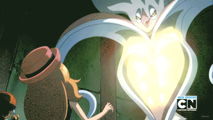 2girls 3boys animated animated_gif anime_screenshot ash_ketchum blue_eyes bonnie_(pokemon) braixen cartoon_network clemont_(pokemon) derivative_work fangs fire furrification furry gen_1_pokemon gen_6_pokemon glowing_glasses green_eyes hat logo mainkore malamar mankor meowth multiple_boys multiple_girls nintendo orange_hair pokemon pokemon_(anime) pokemon_xy019 pokemon_xy_(anime) serena_(pokemon) tail transformation what