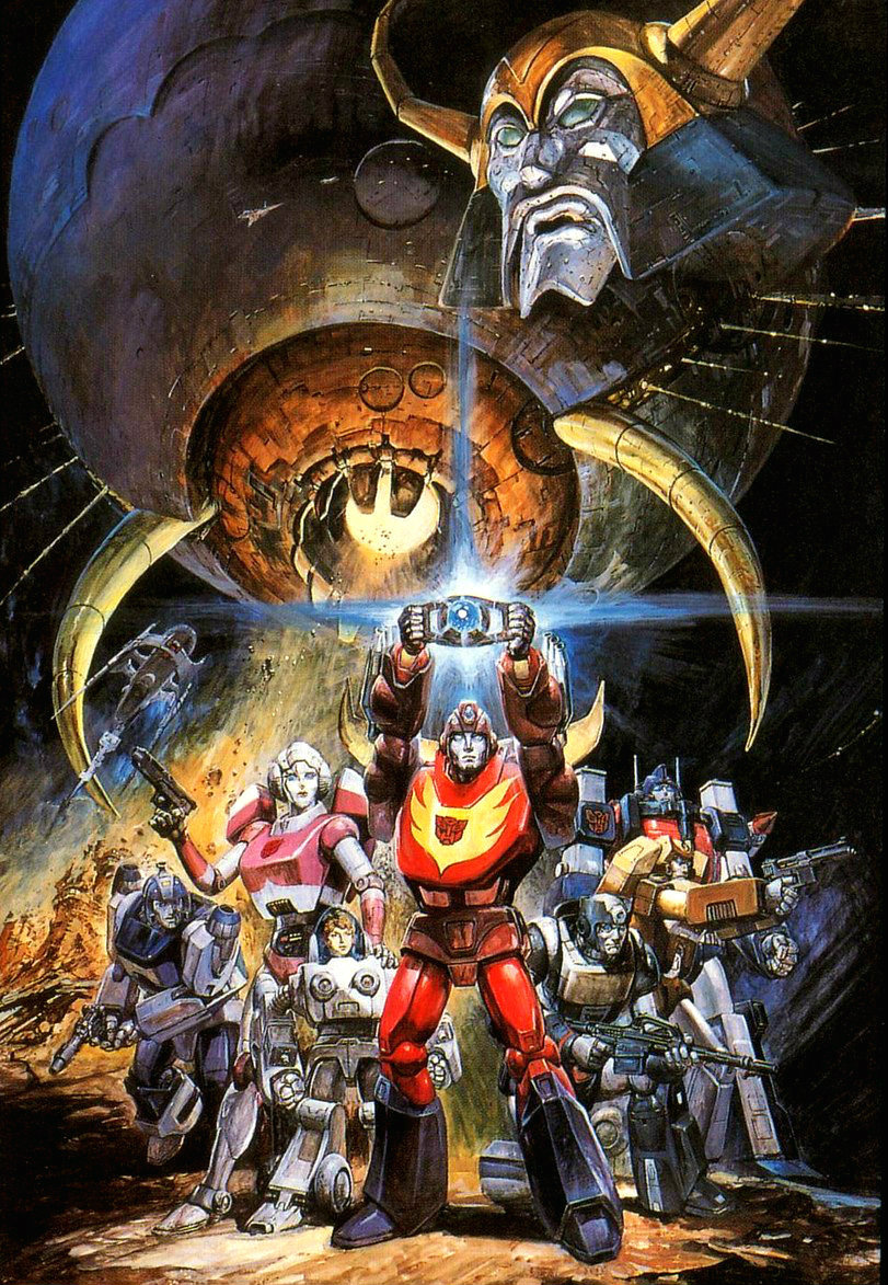1980s_(style) 1girl arcee armor arms_up autobot beam_rifle blurr_(transformers) box_art energy energy_gun english_text head horns hot_rod_(transformers) kup_(transformers) light_rays machinery matrix_of_leadership mecha multiple_boys official_art oldschool planet power_armor production_art ray_gun realistic retro_artstyle robot science_fiction spacecraft spacesuit spike_witwicky springer_(transformers) standing takani_yoshiyuki text_focus traditional_media transformers translated ultra_magnus unicron weapon