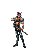1990s_(style) animated animated_gif armor bat_wings choujin_gakuen_gowcaizer game guitar hellstinger instrument kash_gyustan lowres musician oobari_masami pixel_art retro_artstyle snk technos_japan transformation wings