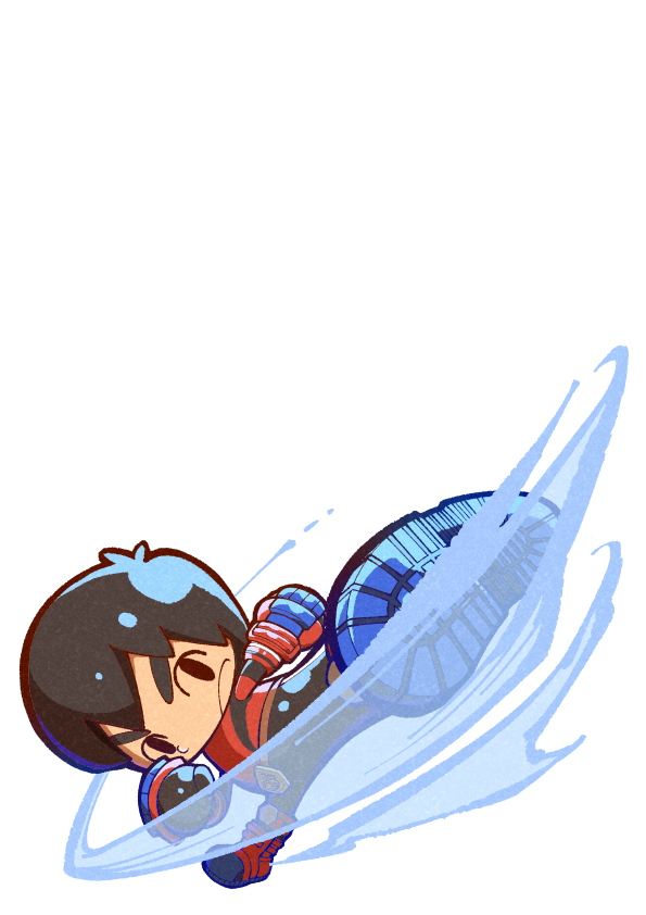 04sora40 1boy black_hair chibi closed_mouth kicking male_focus mii_(nintendo) mii_brawler nintendo short_hair simple_background solo super_smash_bros. thick_eyebrows v-shaped_eyebrows white_background