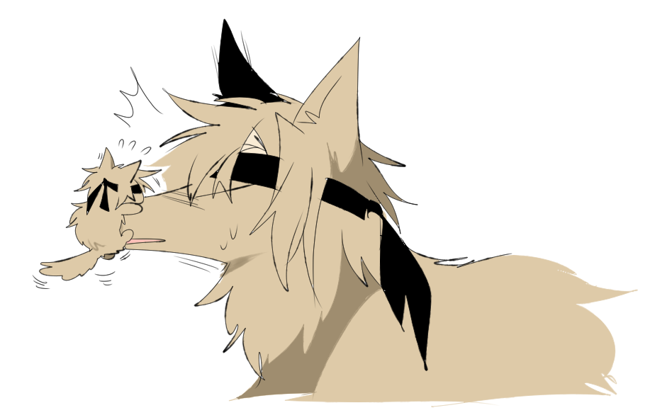 ^^^ animalization black_headband climbing clone closed_eyes commentary cropped_torso dog english_commentary flying_sweatdrops headband kurohebi len&#039;en ling_s motion_lines no_humans open_mouth puppy simple_background size_difference snout white_background