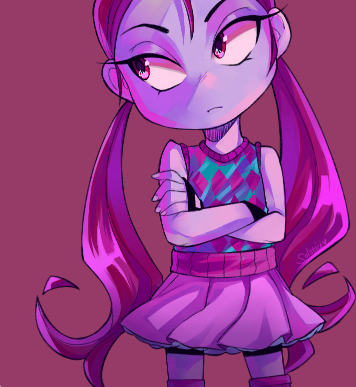 1girl female_focus fingerless_gloves gloves lili_zanotto psychonauts simple_background skirt solo twintails