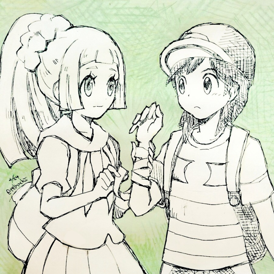 1boy 1girl elio_(pokemon) lillie_(pokemon) nintendo player_character pokemon pokemon_sm tagme