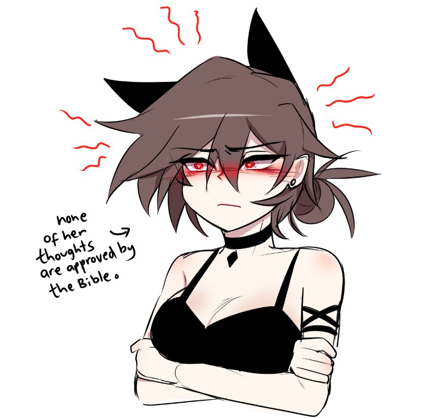 animal_ears armlet blush crop_top cry_(crydiaa) crydiaa_(artist) earrings hair_bun heart heart-shaped_pupils jewelry symbol-shaped_pupils white_background wolf_ears wolf_girl
