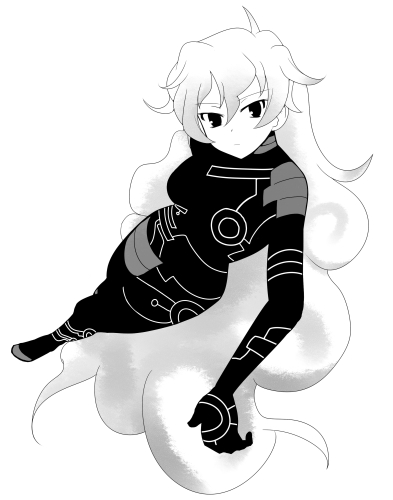 00s 1girl antispiral_nia bodysuit dark_persona kasabou lowres monochrome neon_trim nia_teppelin skin_tight tengen_toppa_gurren_lagann