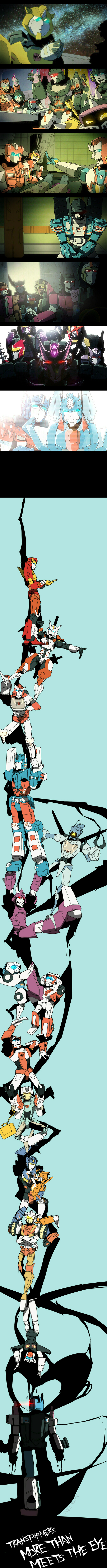 absurdres blaster_(transformers) blue_eyes brainstorm_(transformers) bumblebee character_request chromedome copyright_name cyclonus drift_(transformers) drink first_aid_(transformers) fortress_maximus highres hot_rod_(transformers) long_image marodoto mecha neon_genesis_evangelion open_mouth optimus_prime parody parody_request perceptor_(transformers) pointing ratchet_(transformers) rewind_(transformers) robot rung_(transformers) skids_(transformers) sunstreaker swerve_(transformers) tailgate_(transformers) tall_image tarn transformers trust_me_(durarara!!) ultra_magnus whirl_(transformers)