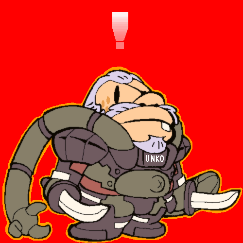 ! 1boy character_request eyepatch grey_hair high-frequency_blade honzawa_yuuichirou katana kyowato lowres male_focus metal_gear_(series) metal_gear_solid metal_gear_solid_2:_sons_of_liberty minshuto navel outie_navel parody single_tooth solidus_snake solo super_milk-chan sword tentacles wakizashi weapon