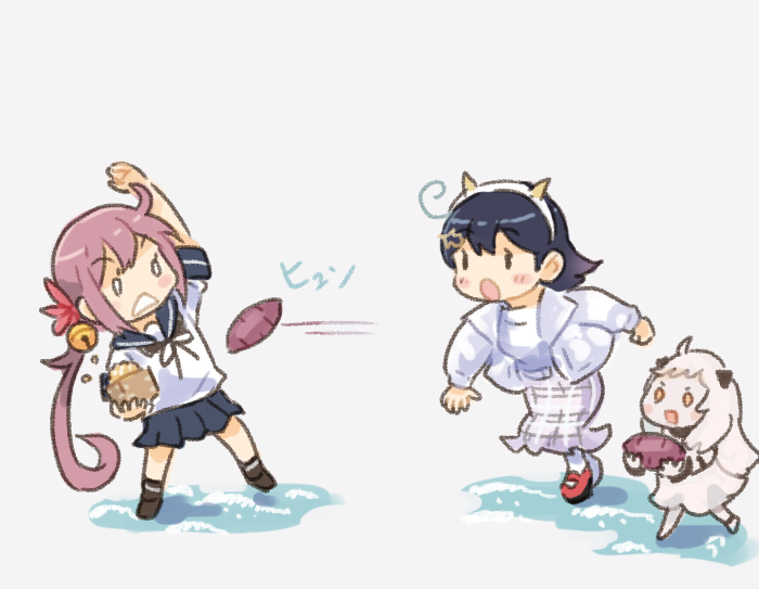 0_0 3girls abyssal_ship akebono_(kancolle) bell black_hair blue_sailor_collar blue_skirt box dress flower food hair_bell hair_flower hair_ornament jacket jingle_bell kantai_collection long_hair multiple_girls northern_little_sister official_alternate_costume plaid_clothes plaid_skirt pleated_dress purple_hair saiguchi_otoufu sailor_collar school_uniform serafuku setsubun shirt side_ponytail simple_background skirt solid_oval_eyes sweet_potato throwing ushio_(kancolle) ushio_kai_ni_(kancolle) ushio_kai_ni_(setsubun)_(kancolle) white_background white_dress white_hair white_jacket white_shirt