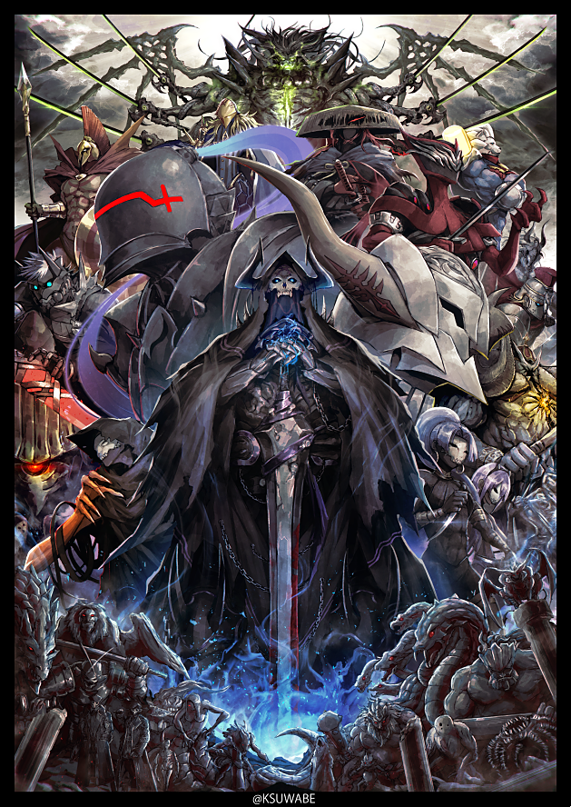 antonio_salieri_(fate) antonio_salieri_(first_ascension)_(fate) armor assassin_(fate/zero) asterios_(fate) avicebron_(fate) berserker_(fate/zero) cape charles_babbage_(fate) cloak commentary_request fake_horns fate/grand_order fate_(series) full_armor glowing glowing_eyes hairband hassan_of_serenity_(fate) hassan_of_the_cursed_arm_(fate) hat helmet holding holding_sword holding_weapon hood hood_up hooded_cloak horned_helmet horns ivan_the_terrible_(fate) k-suwabe king_hassan_(fate) leonidas_(fate) lion long_hair mask monster mordred_(fate) mordred_(fate/apocrypha) okada_izou_(fate) okada_izou_(second_ascension)_(fate) ponytail purple_hair red_eyes sandogasa short_hair sigurd_(fate) sigurd_(first_ascension)_(fate) skull_mask spartacus_(fate) sword thomas_edison_(fate) twitter_username weapon wings xiang_yu_(fate)