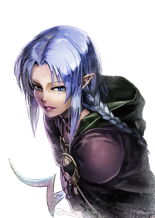 1girl blue_eyes blue_hair fate/stay_night fate_(series) female_focus higashiyama_hayato hood hood_down long_hair matching_hair/eyes medea_(caster)_(fate) medea_(fate) pointy_ears rulebreaker simple_background solo