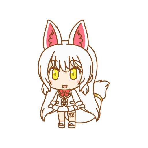 1girl animal_ears extra_ears fox_ears fox_girl fox_tail kemono_friends kemono_friends_pavilion looking_at_viewer official_art oinari-sama_(kemono_friends) solo tail transparent_background