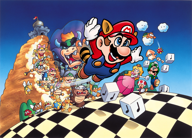1girl 2boys blonde_hair blue_eyes bowser brown_hair castle clash cloud creature crown dress elbow_gloves facial_hair gloves goomba hammer_bro holding_hands iggy_koopa koopa koopa_paratroopa koopalings lakitu larry_koopa lemmy_koopa long_hair ludwig_von_koopa luigi mario mario_(series) morton_koopa_jr. multiple_boys musical_note_block mustache nintendo official_art outdoors pink_dress princess princess_peach puffy_short_sleeves puffy_sleeves raccoon_mario roy_koopa running short_hair short_sleeves sky spiny_egg super_mario_bros._1 super_mario_bros._3 toad_(mario) wand wendy_o._koopa