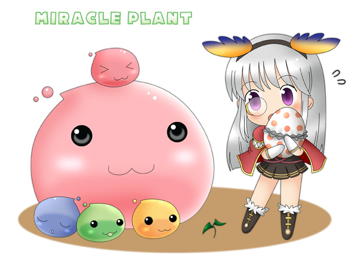 1girl :3 black_hairband blue_wings blush boots brown_boots brown_dress cape chibi chibi_only commentary_request creator_(ragnarok_online) dragon_egg_(ragnarok_online) dress drops_(ragnarok_online) fake_wings flying_sweatdrops full_body fur-trimmed_boots fur_trim gloves gradient_wings hairband head_wings long_hair marin_(ragnarok_online) mastering meruya_(catcan) monocle multicolored_wings open_mouth orange_wings poporing poring purple_eyes ragnarok_online red_cape rimless_eyewear round_eyewear simple_background slime_(creature) solo white_background white_gloves wings