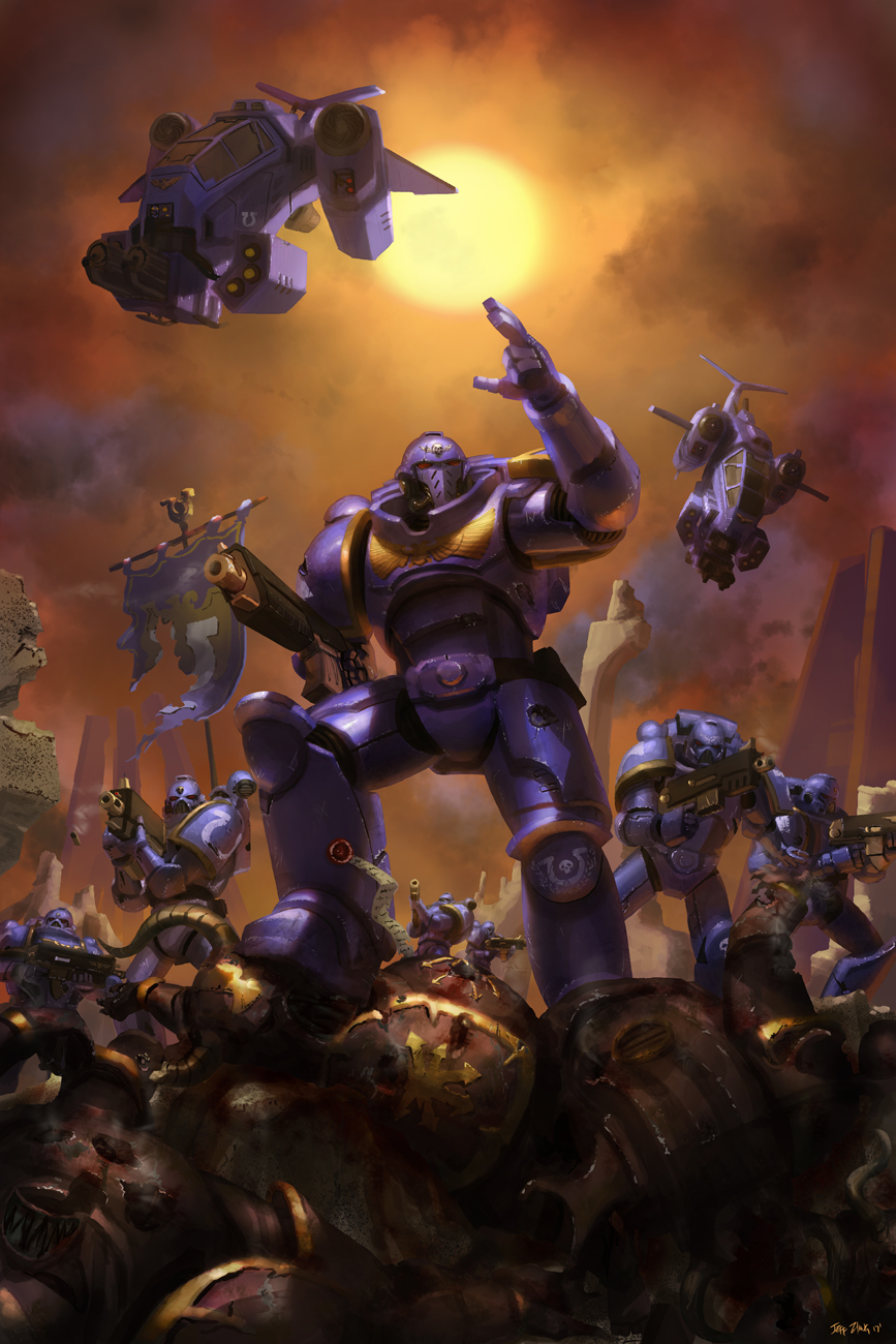 6+boys adeptus_astartes aircraft armor gun helicopter highres holding holding_weapon jeff_zhang male_focus md5_mismatch multiple_boys power_armor primaris_space_marine resolution_mismatch source_smaller warhammer_40k weapon