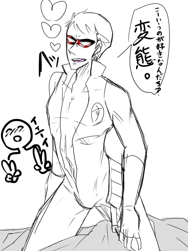 1boy dc_comics domino_mask gloves male_focus mask monochrome pixiv_sample roy_harper sketch solo speedy undressing zipper