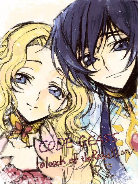 00s 1girl blonde_hair blue_eyes brother_and_sister c_(rahit) code_geass copyright_name lelouch_vi_britannia nunnally_vi_britannia rahit siblings