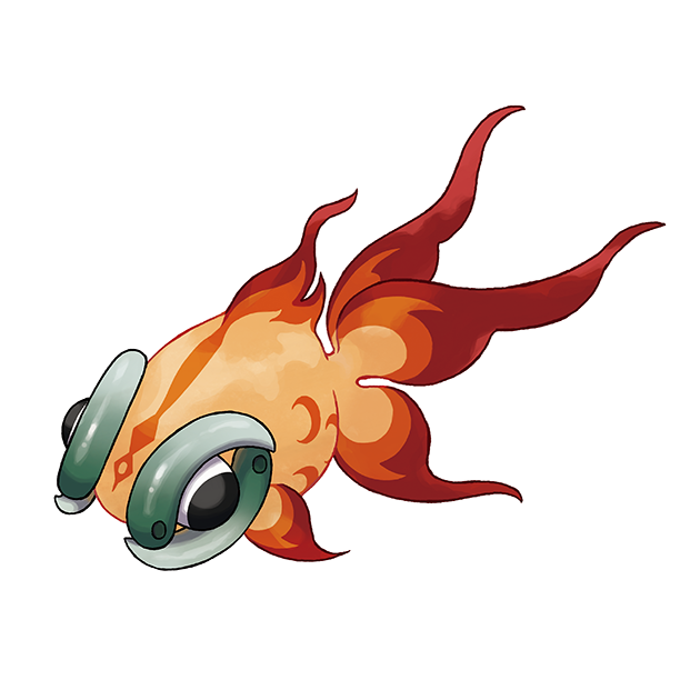 animal_focus artist_request chi-yu_(pokemon) fish full_body nintendo no_humans official_art outline pokemon pokemon_(creature) pokemon_focus pokemon_sv solo third-party_source transparent_background white_outline