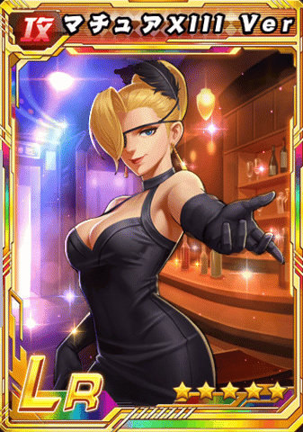 1girl animated animated_gif badly_tagged_upload bar blonde_hair blue_eyes bottle breasts chair dress earrings feather_hair_ornament female_focus glass gloves hair_bun hair_ornament hand_up huge_breasts indoors jewelry large_breasts long_hair looking_at_viewer mature_(kof) smile standing table the_king_of_fighters thick_thighs thighs wide_hips