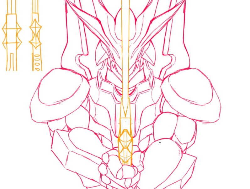 armor digimon digimon_(creature) full_armor grademon grademon_(vice) looking_at_viewer sword weapon