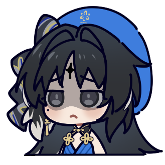 1girl beret black_bow black_eyes blue_hat bow chinese_commentary closed_mouth commentary_request frown hair_bow hat kohane_kun large_variant_set long_hair lowres mole mole_under_eye parted_bangs portrait shaded_face simple_background solo tacet_mark_(wuthering_waves) variant_set white_background wuthering_waves yangyang_(wuthering_waves)