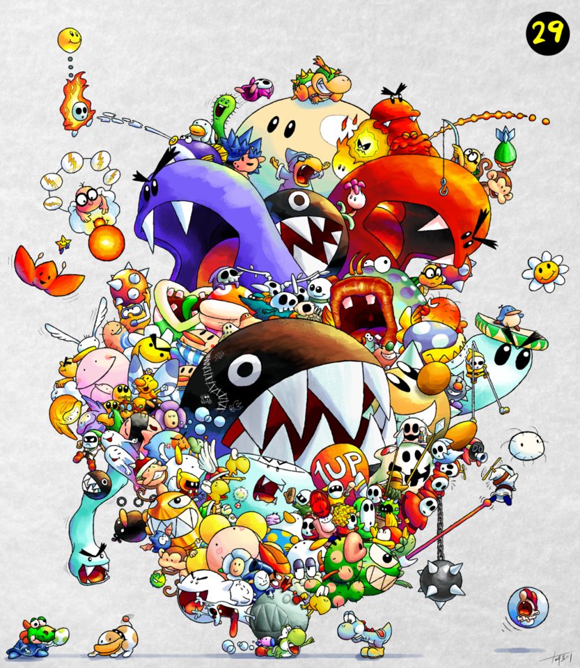 1boy baby_bowser baby_mario biggukachikachisupesharu bowser chain_chomp dinosaur fangs kamek koopa_paratroopa koopa_troopa lakitu mario mario_(series) nintendo poochie raphael_the_raven shell shy_guy spiny_egg super_mario_bros._1 super_mario_world_2:_yoshi&#039;s_island thunder_lakitu wing yoshi yoshi&#039;s_island