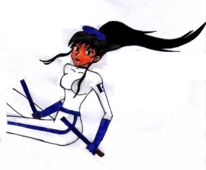 1girl beret black_hair gloves hand_drawn hat long_hair looking_at_viewer