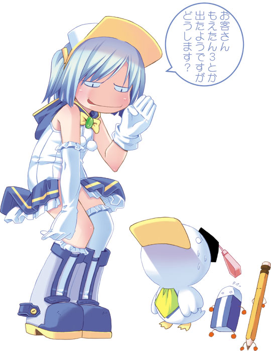 00s 1girl ah-kun asymmetrical_clothes bird blue_footwear blue_hair boots duck elbow_gloves eraser gloves ink-tan magical_girl moetan one-piece_swimsuit oni-kun pastel_ink pen-kun pencil pop school_swimsuit short_hair single_elbow_glove single_glove single_thighhigh sweatdrop swimsuit thighhighs translation_request visor visor_cap white_gloves white_school_swimsuit white_one-piece_swimsuit wooden_pencil