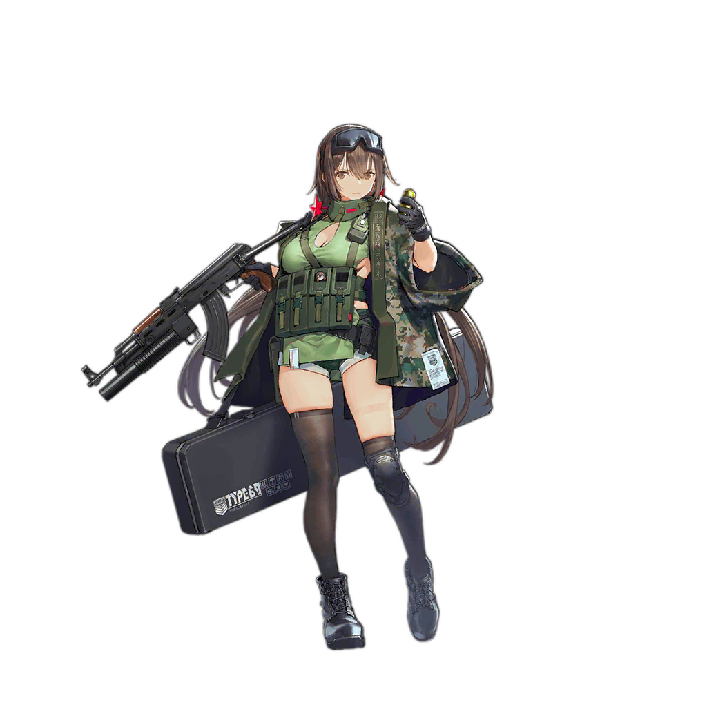 1girl 35x115mm_grenade ammunition ammunition_belt ammunition_pouch anti-materiel_cartridge artist_request assault_rifle asymmetrical_legwear black_boots black_gloves black_thighhighs boots breasts brown_eyes brown_hair camouflage camouflage_jacket cleavage closed_mouth explosive eyewear_on_head full_body girls&#039;_frontline gloves green_shirt green_shorts grenade grenade_cartridge grenade_launcher gun high-explosive_cartridge holding holding_ammunition holding_grenade holding_gun holding_weapon jacket kalashnikov_rifle knee_pads large_breasts less-than-lethal_projectile less-than-lethal_weapon long_hair looking_at_viewer mod3_(girls&#039;_frontline) official_art open_clothes open_jacket pouch qlg-91 rifle safety_glasses serious shirt shorts solo standing thighhighs transparent_background type_56-1_(girls&#039;_frontline) type_56-1_(mod3)_(girls&#039;_frontline) type_56_assault_rifle type_91_grenade_launcher underbarrel_grenade_launcher walkie-talkie weapon weapon_case wide_sleeves