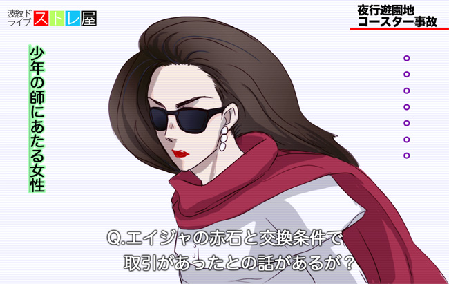1girl battle_tendency brown_hair earrings female_focus jewelry jojo_no_kimyou_na_bouken lipstick lisa_lisa makeup red_scarf scarf solo sunglasses translation_request yohsoro