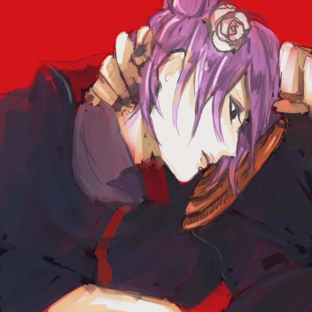 1boy 1girl akatsuki_(naruto) akatsuki_uniform face_piercing flower hair_flower hair_ornament konan_(naruto) labret_piercing makeup mask masked_madara nail_polish naruto_(series) naruto_shippuuden purple_hair shidou2525 short_hair tobi_(naruto) uchiha_obito