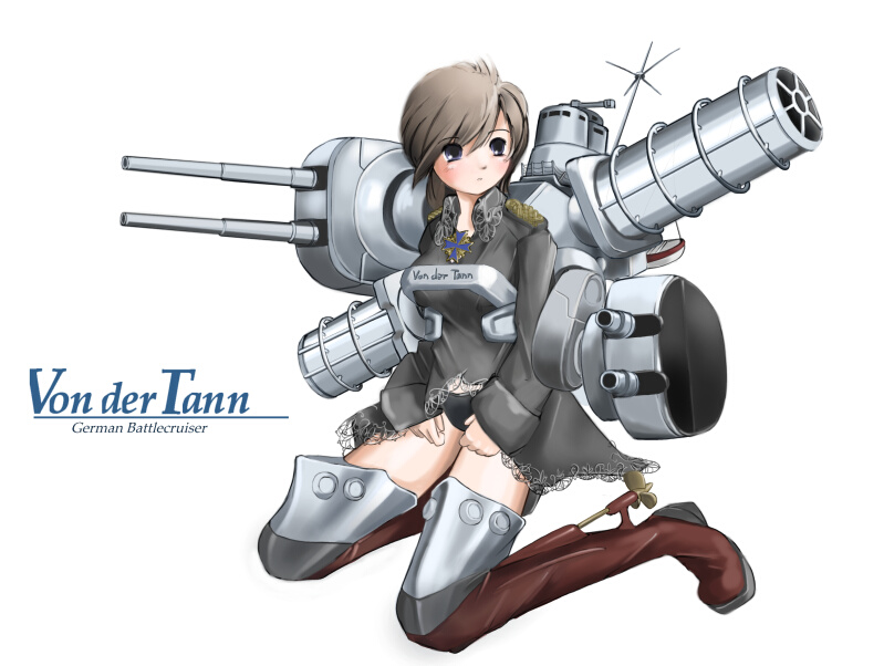 1girl female_focus imperial_german_navy long_sleeves mecha_musume military nano_(nanosize) original ship solo thighhighs vondertann watercraft world_war_i