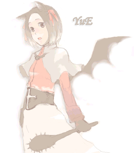 1girl acolyte_(ragnarok_online) animal_ears black_wings bow brown_eyes brown_gloves brown_hair capelet cat_ears cat_girl club club_(weapon) commentary_request cowboy_shot demon_wings expressionless gloves hair_bow holding holding_club holding_weapon long_sleeves looking_at_viewer open_mouth pink_bow pink_shirt ragnarok_online shirt short_hair simple_background skirt solo spiked_club waya_(takaomi777) weapon white_background white_capelet white_skirt wings