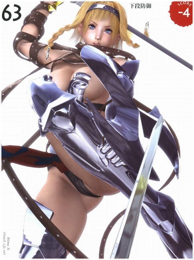 1girl 3d armor ass breasts cowboy_shot female_focus leina m-rs panties queen&#039;s_blade solo underwear white_background