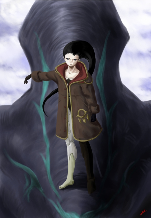 1girl atolm azel_(panzer_dragoon) cloud coat nakroom panzer_dragoon panzer_dragoon_saga