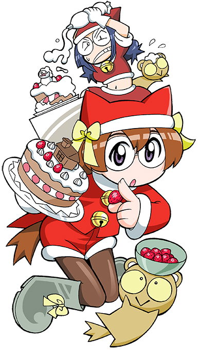 :&gt; aina_(toranoana) alternate_costume angry animal_ears animal_hat bell black_eyes black_outline boots bow bowl braid bright_pupils brown_fur brown_pantyhose brown_tail cake cat_ears cat_hat christmas clenched_teeth coattails colored_sclera cub fake_animal_ears fingernails flying_sweatdrops food footwear_bow fruit full_body gingerbread_house glasses_kauberu_kotora gloves green_sclera grey_footwear hat hat_bow holding holding_food holding_pastry_bag holding_plate icing jingle_bell kauberu_kotora knees_together_feet_apart long_hair low-braided_long_hair low-tied_long_hair midriff mukku_(mook-tv) navel neck_bell official_art open_mouth outline pantyhose pastry_bag plate puffy_shorts purple_eyes red_shirt red_shorts red_skirt red_sleeves rimless_eyewear round_eyewear rubber_boots santa_hat second-party_source shirt short_sleeves shorts simple_background skirt sleeves_past_wrists small_pupils smilo_(toranoana) snowman straight_hair strawberry sweatdrop teeth tiger tora_da_yo. toranoana twin_braids twintails v-shaped_eyebrows white_background white_gloves white_pupils white_trim yellow_bow