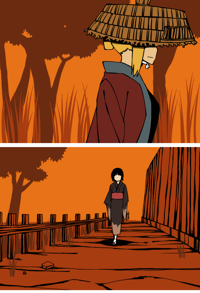 alternate_costume bad_id bad_pixiv_id comic female_focus hoshiguma_yuugi japanese_clothes original silent_comic touhou yaza