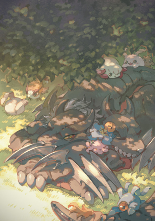 cerberumon chocomon claws digimon digimon_(creature) koromon kuramon petals pinamon pukamon pyocomon tokomon white_hair xiaomon