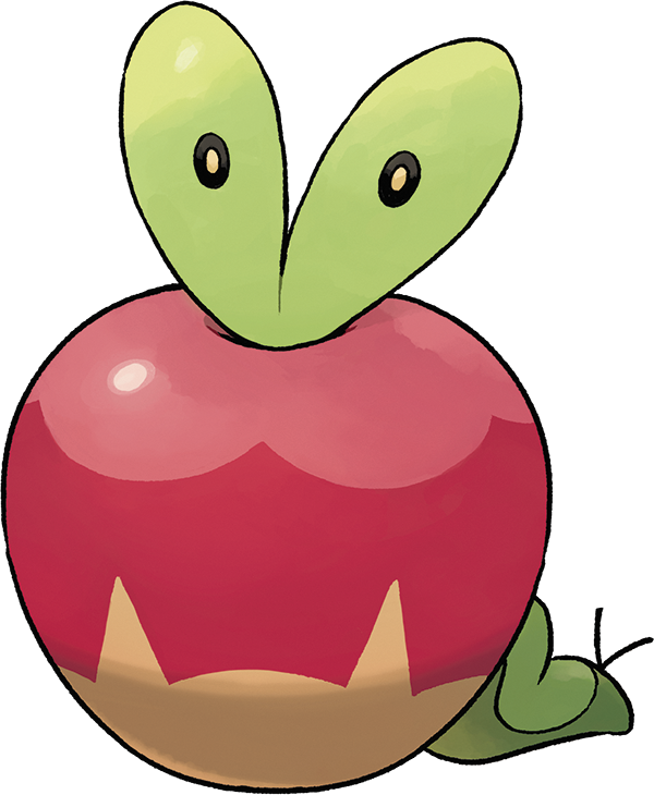 apple applin artist_request food fruit full_body gen_8_pokemon nintendo no_humans official_art pokemon pokemon_(creature) pokemon_focus pokemon_swsh solo third-party_source transparent_background