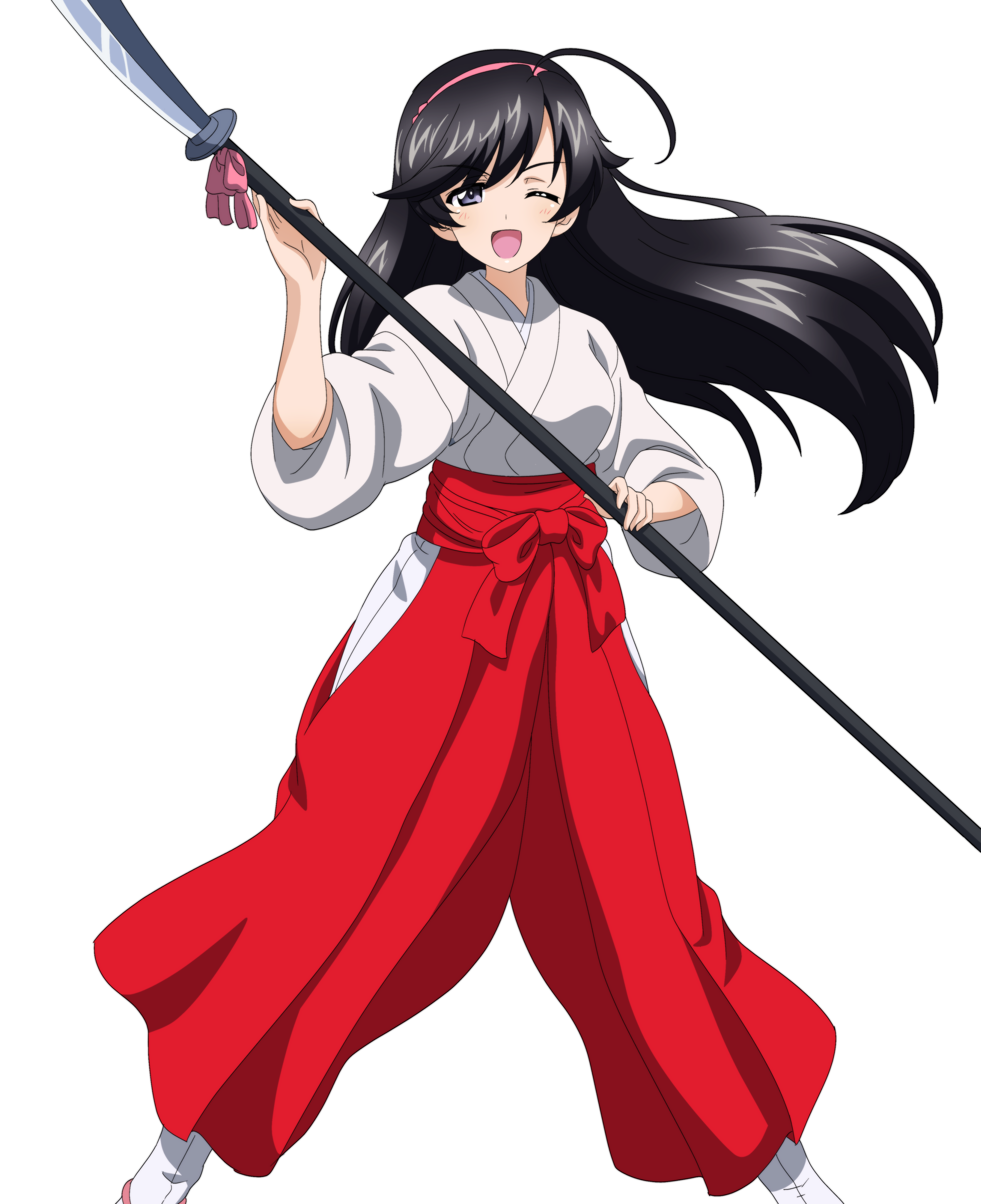 1girl absurdres commentary commission commissioner_upload cosplay english_commentary girls_und_panzer highres isuzu_hana key_(gaigaigai123) mochizuki_ayako mochizuki_ayako(cosplay) naginata nige_jouzu_no_wakagimi polearm second-party_source weapon