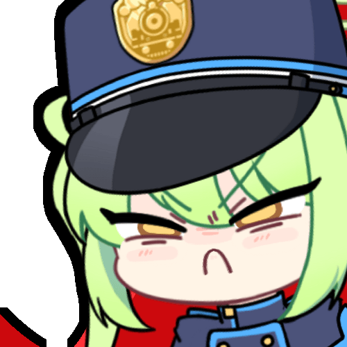 1girl :c acomu414 angry animated animated_gif bad_source black_coat black_hat blue_archive chibi coat commentary frown green_hair half-closed_eyes hat long_hair looping_animation lowres nozomi_(blue_archive) peaked_cap solo symbol-only_commentary train_conductor transparent_background twintails upper_body v-shaped_eyebrows
